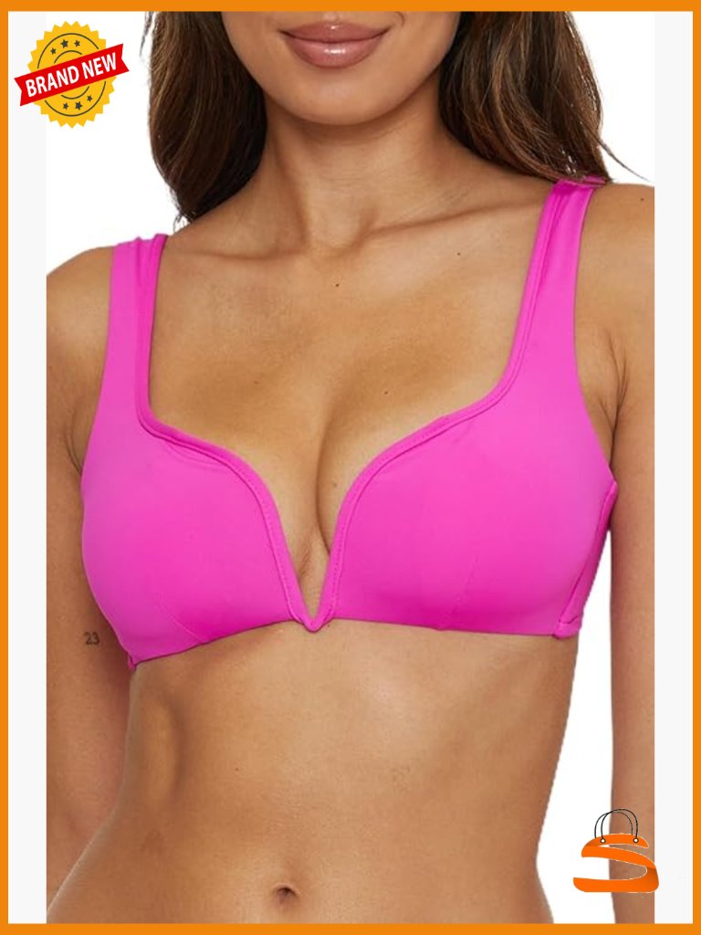 Adjustable V-Wire Bikini Top, Medium, Nylon Spandex, Tie Back Swimwear